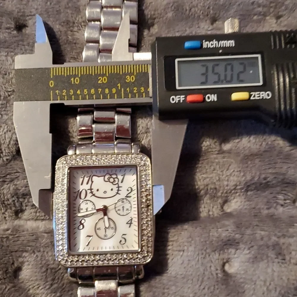 Hello Kitty Pave‎ CZ Bezel Silver Multi Dial Silver White Watch